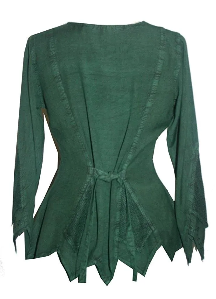 107 B Gypsy Medieval Vintage Asymmetrical Net Renaissance Top Blouse
