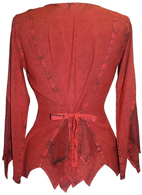 107 B Gypsy Medieval Vintage Asymmetrical Net Renaissance Top Blouse