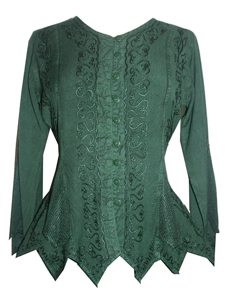 107 B Gypsy Medieval Vintage Asymmetrical Net Renaissance Top Blouse
