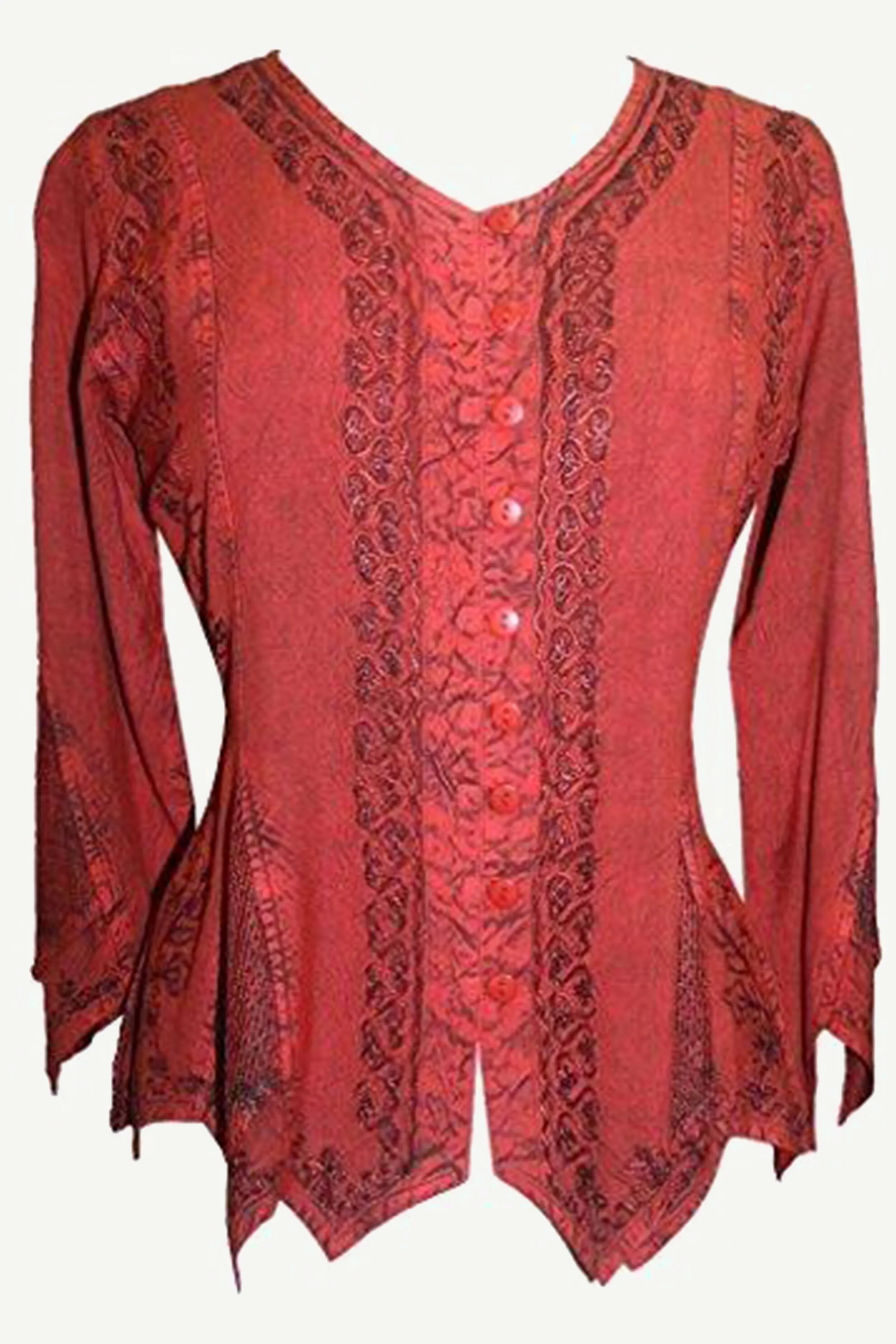 107 B Gypsy Medieval Vintage Asymmetrical Net Renaissance Top Blouse