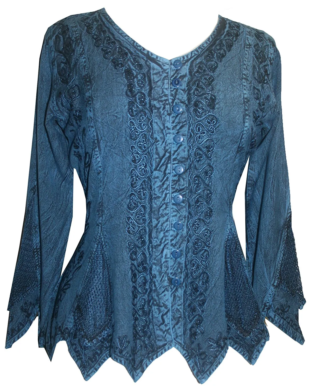 107 B Gypsy Medieval Vintage Asymmetrical Net Renaissance Top Blouse