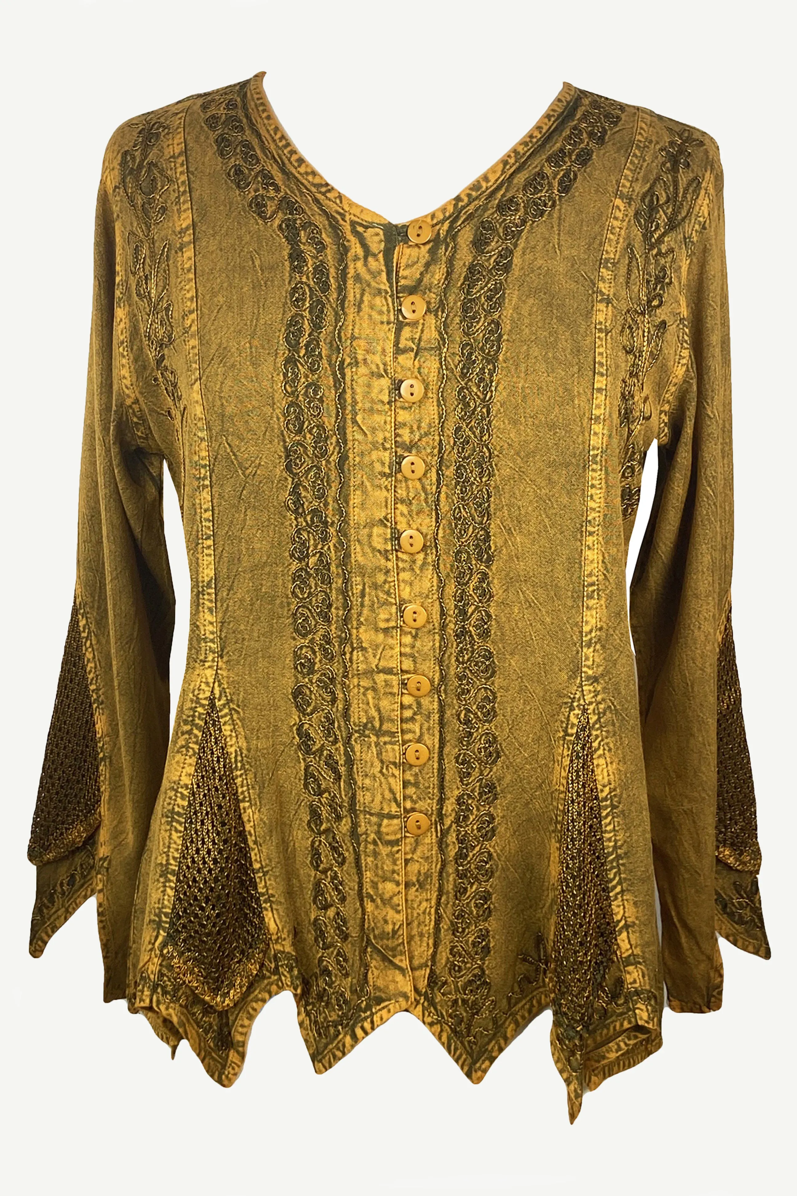 107 B Gypsy Medieval Vintage Asymmetrical Net Renaissance Top Blouse