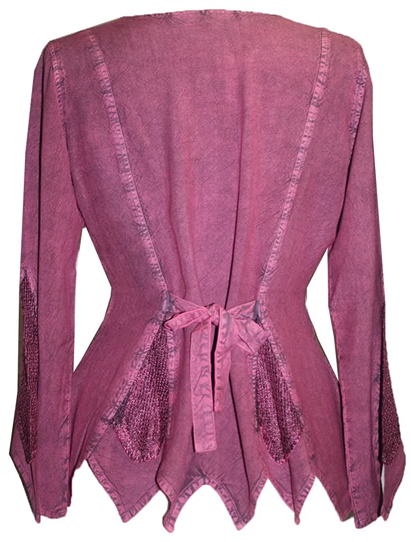 107 B Gypsy Medieval Vintage Asymmetrical Net Renaissance Top Blouse
