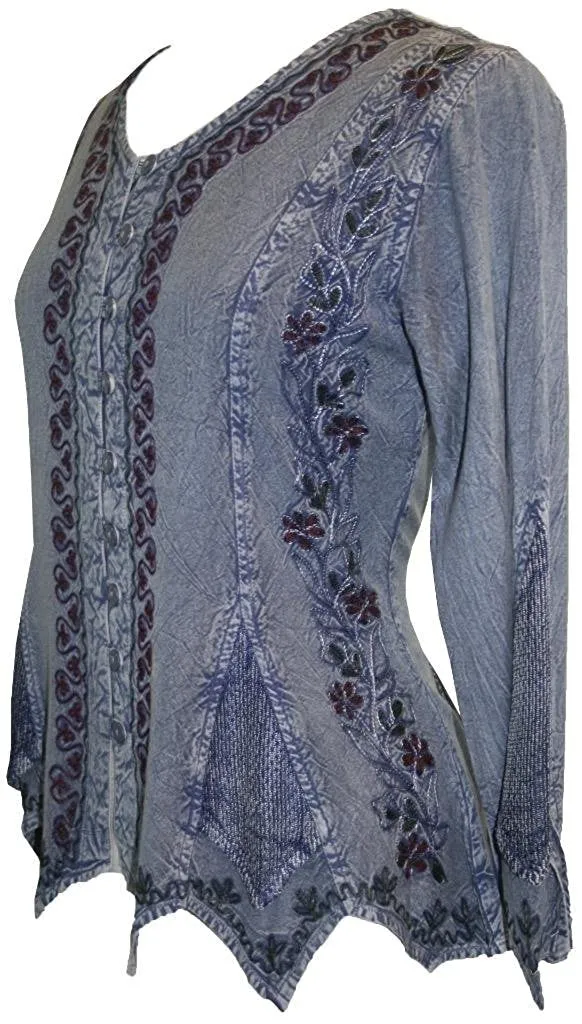 107 B Gypsy Medieval Vintage Asymmetrical Net Renaissance Top Blouse