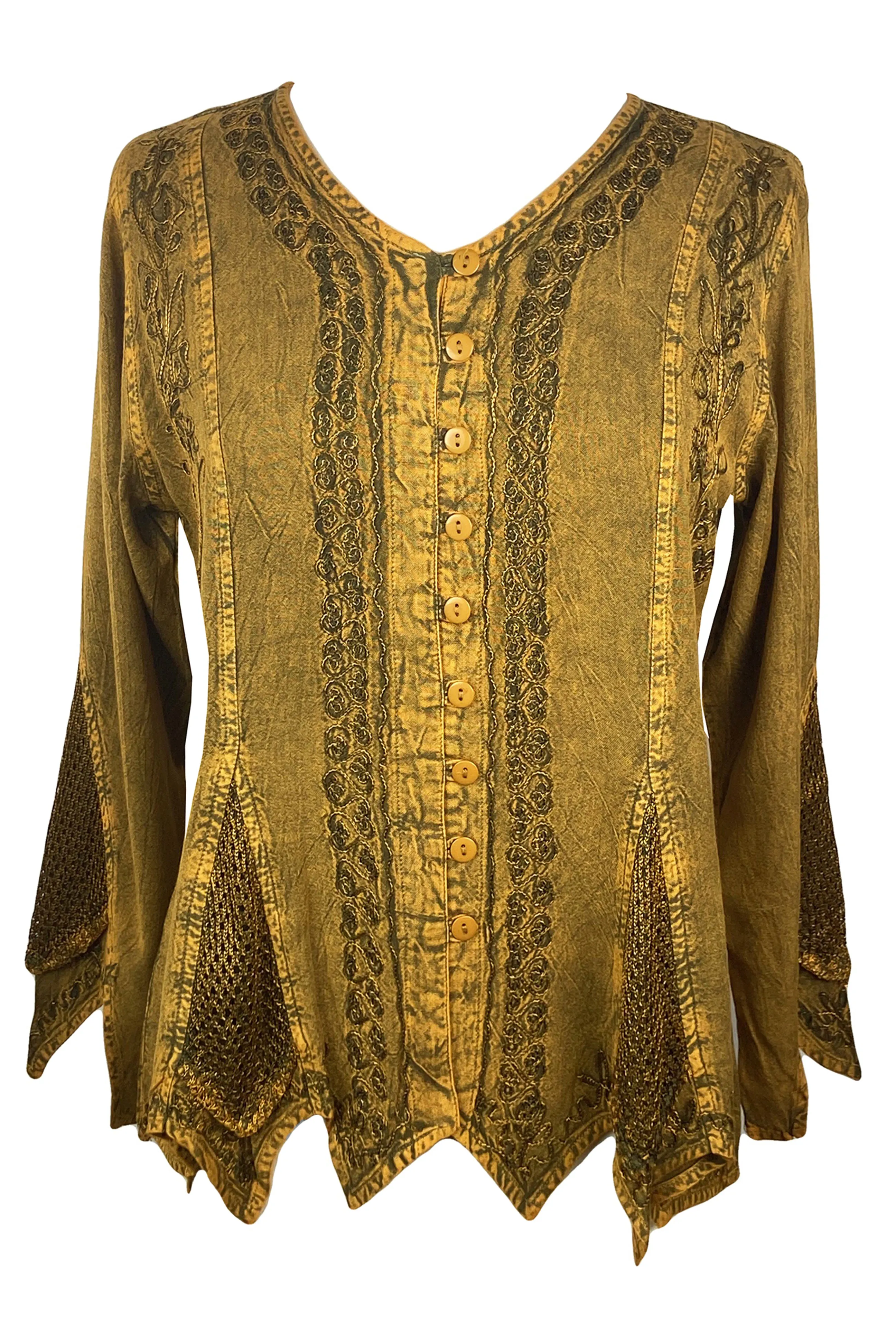 107 B Gypsy Medieval Vintage Asymmetrical Net Renaissance Top Blouse