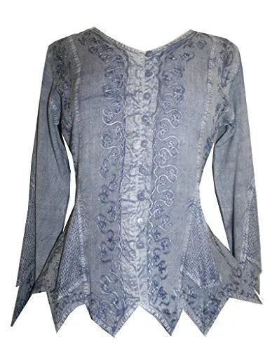 107 B Gypsy Medieval Vintage Asymmetrical Net Renaissance Top Blouse
