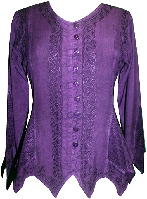 107 B Gypsy Medieval Vintage Asymmetrical Net Renaissance Top Blouse