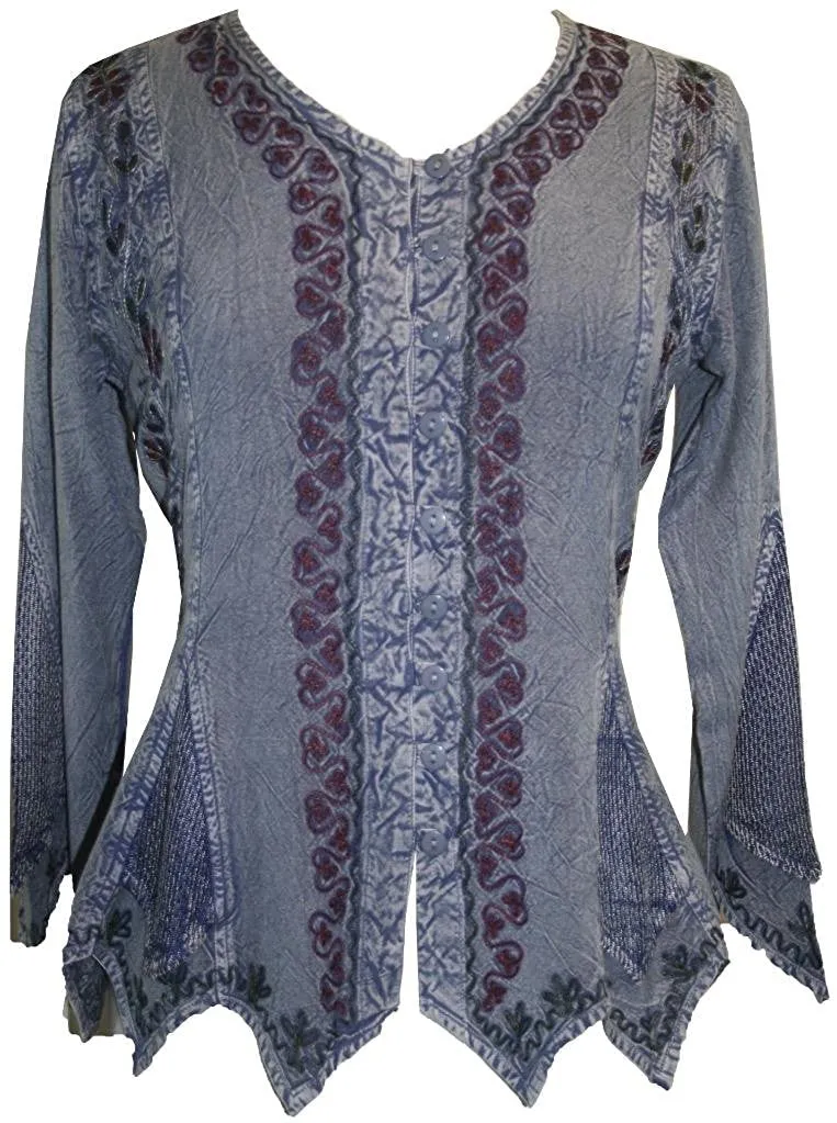 107 B Gypsy Medieval Vintage Asymmetrical Net Renaissance Top Blouse