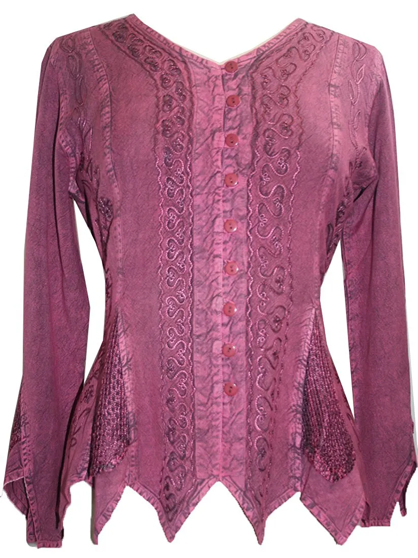 107 B Gypsy Medieval Vintage Asymmetrical Net Renaissance Top Blouse
