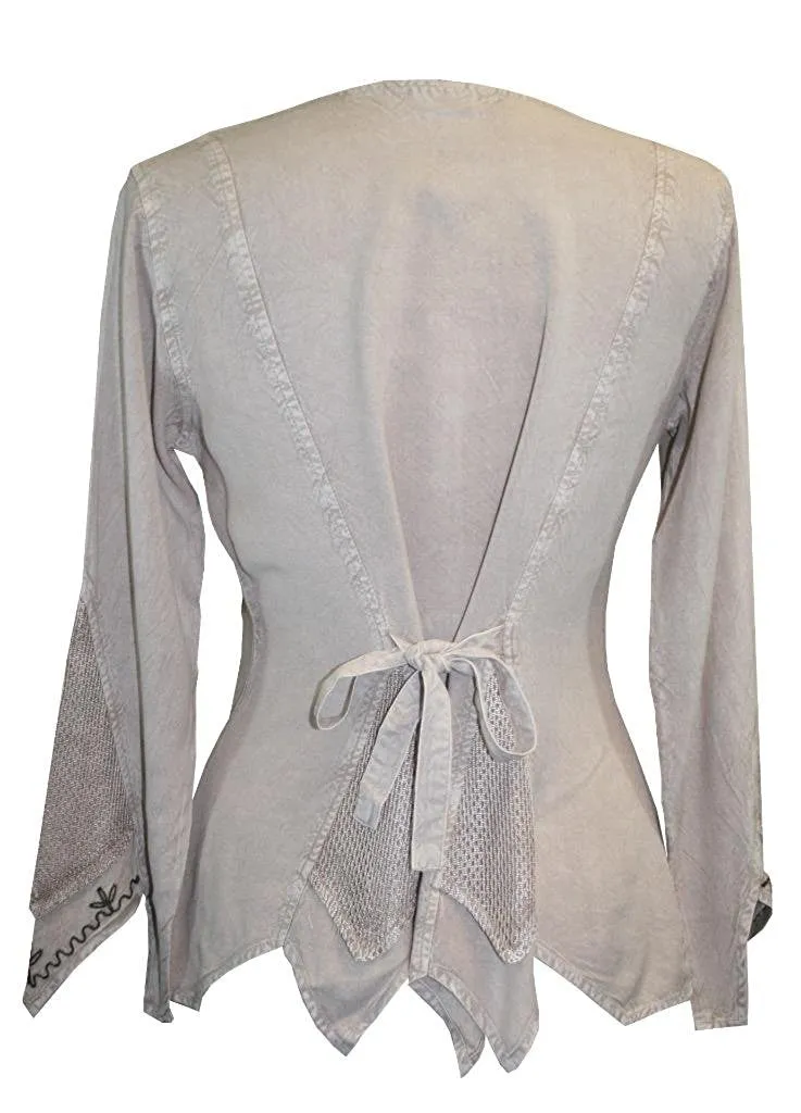 107 B Gypsy Medieval Vintage Asymmetrical Net Renaissance Top Blouse