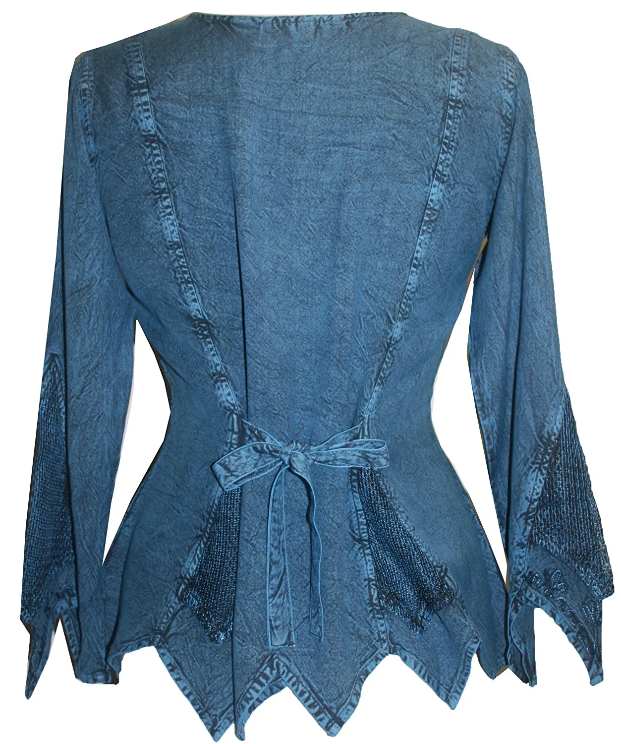 107 B Gypsy Medieval Vintage Asymmetrical Net Renaissance Top Blouse