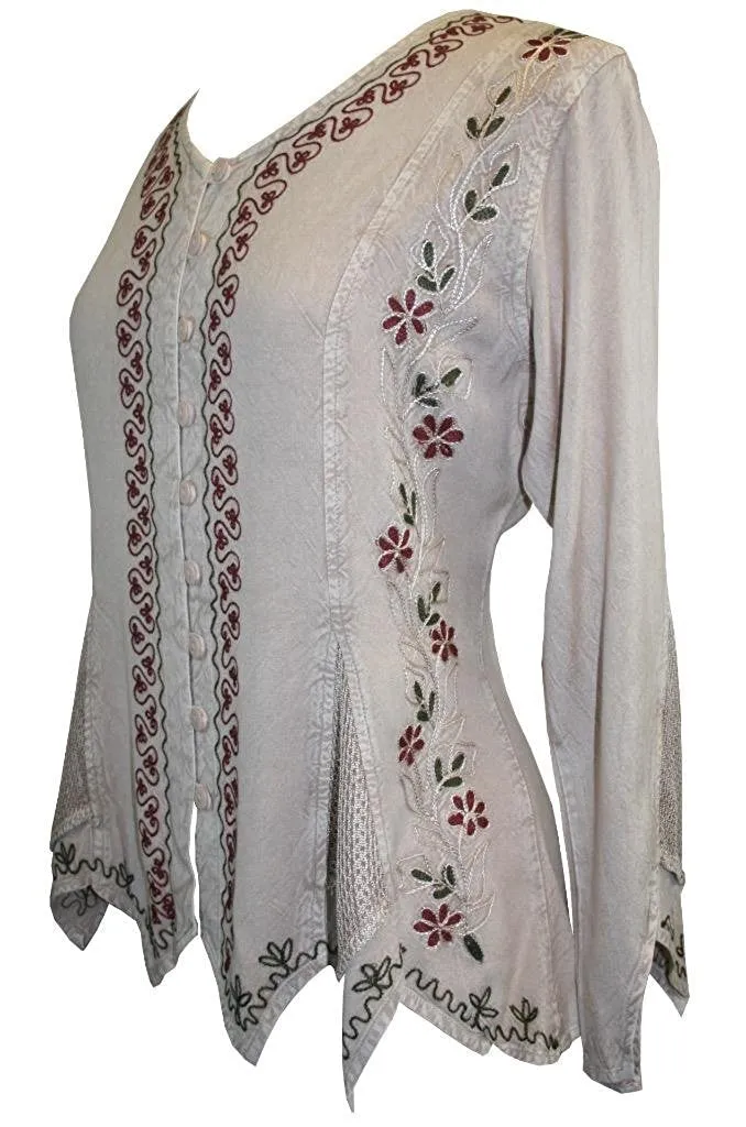 107 B Gypsy Medieval Vintage Asymmetrical Net Renaissance Top Blouse