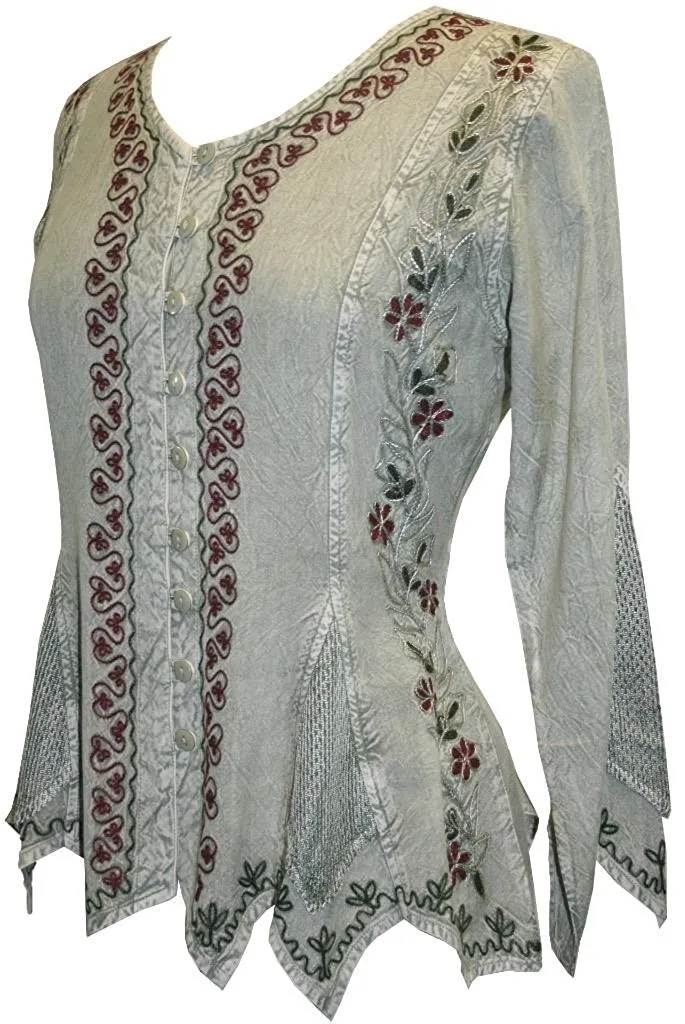 107 B Gypsy Medieval Vintage Asymmetrical Net Renaissance Top Blouse