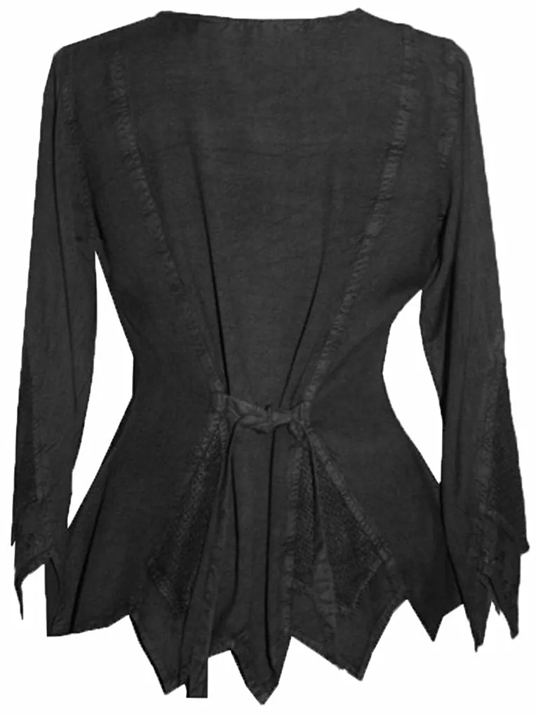 107 B Gypsy Medieval Vintage Asymmetrical Net Renaissance Top Blouse