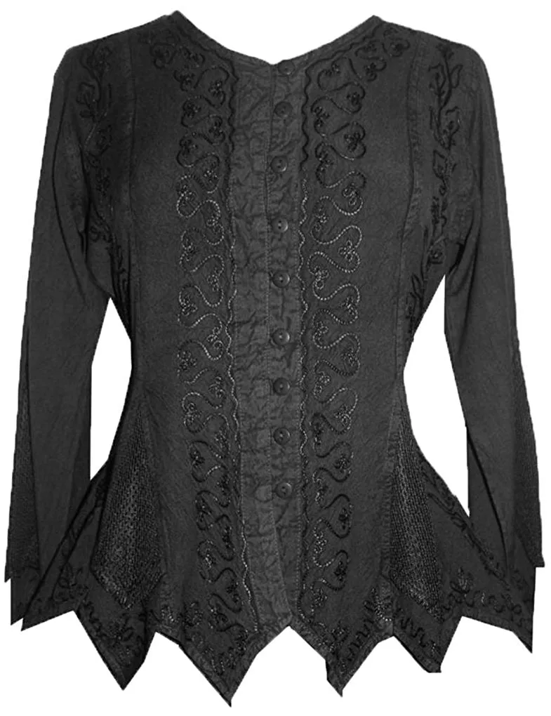 107 B Gypsy Medieval Vintage Asymmetrical Net Renaissance Top Blouse