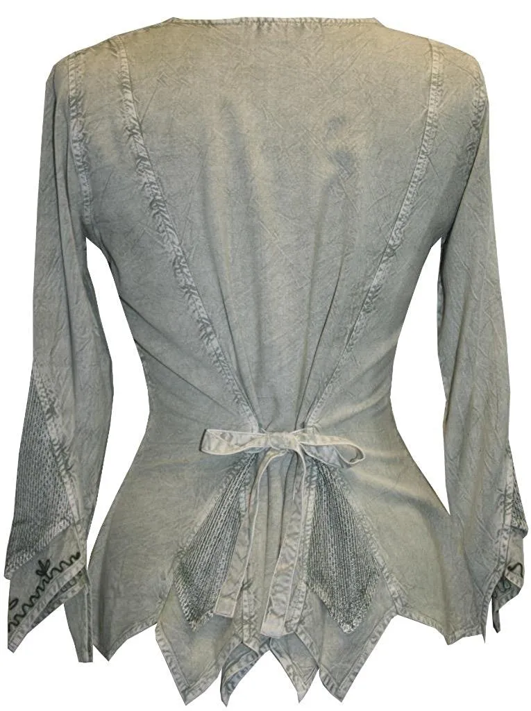 107 B Gypsy Medieval Vintage Asymmetrical Net Renaissance Top Blouse