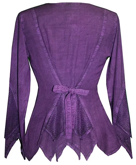 107 B Gypsy Medieval Vintage Asymmetrical Net Renaissance Top Blouse