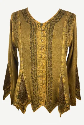 107 B Gypsy Medieval Vintage Asymmetrical Net Renaissance Top Blouse