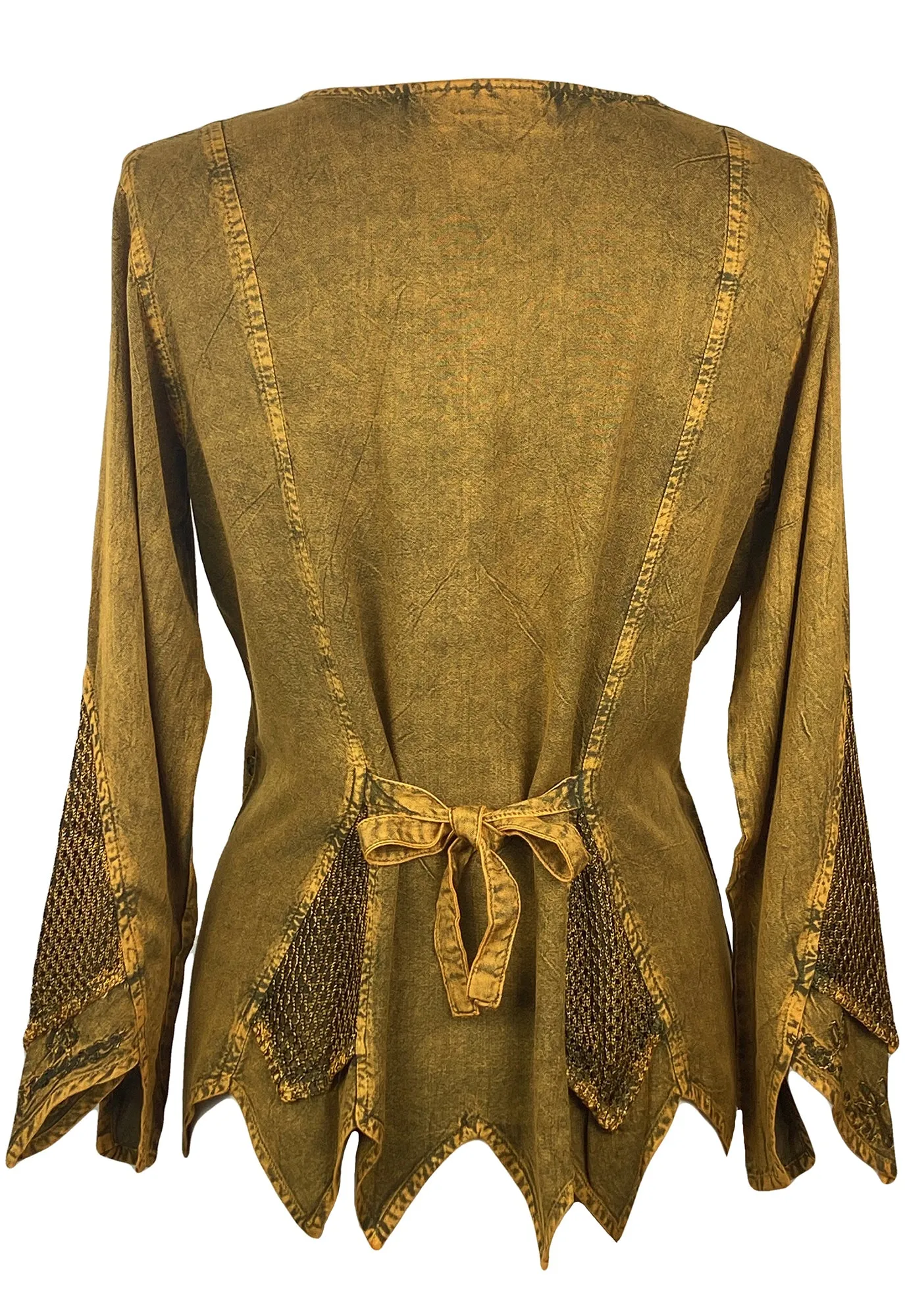 107 B Gypsy Medieval Vintage Asymmetrical Net Renaissance Top Blouse