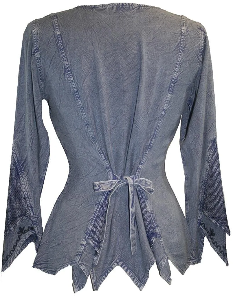 107 B Gypsy Medieval Vintage Asymmetrical Net Renaissance Top Blouse