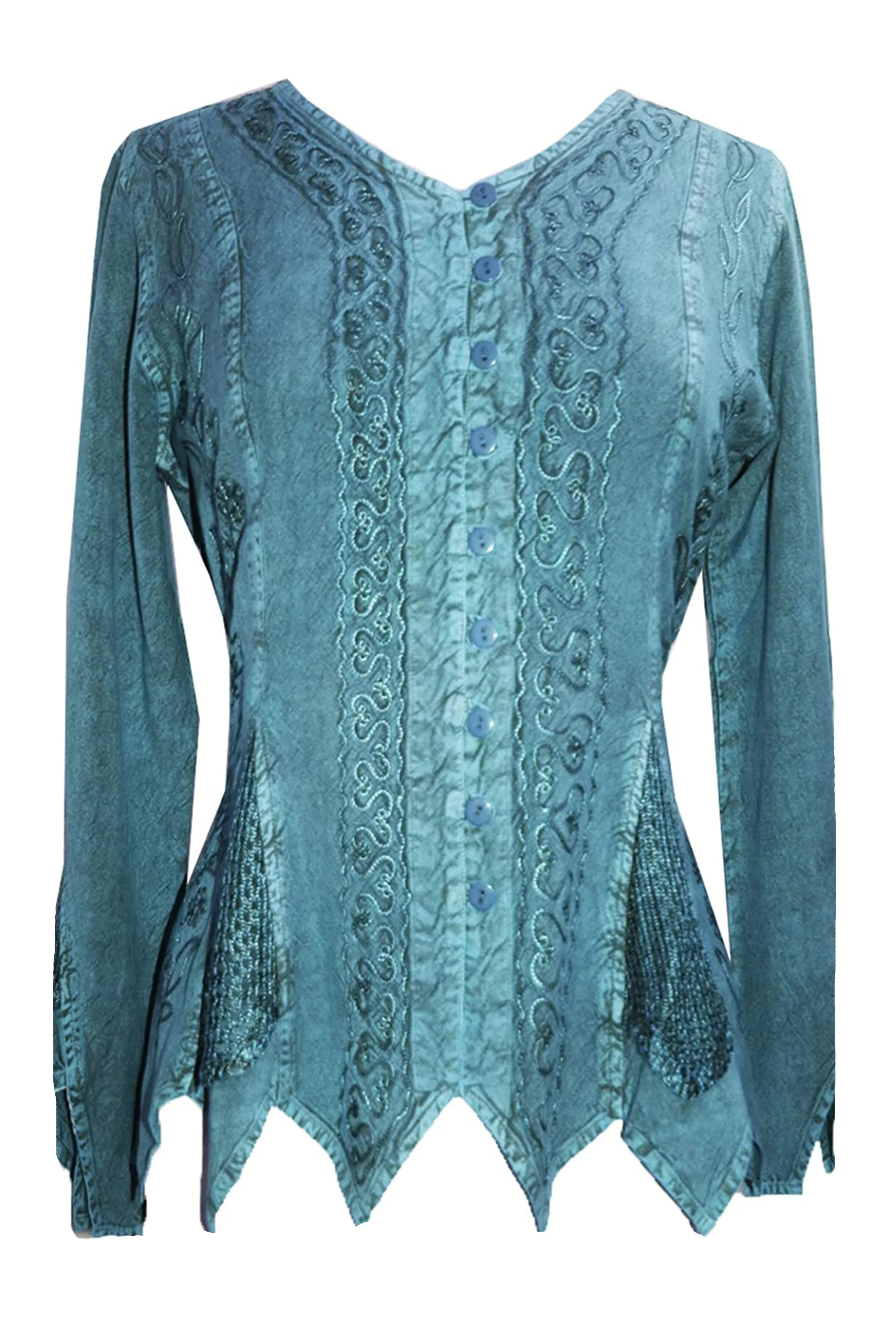 107 B Gypsy Medieval Vintage Asymmetrical Net Renaissance Top Blouse