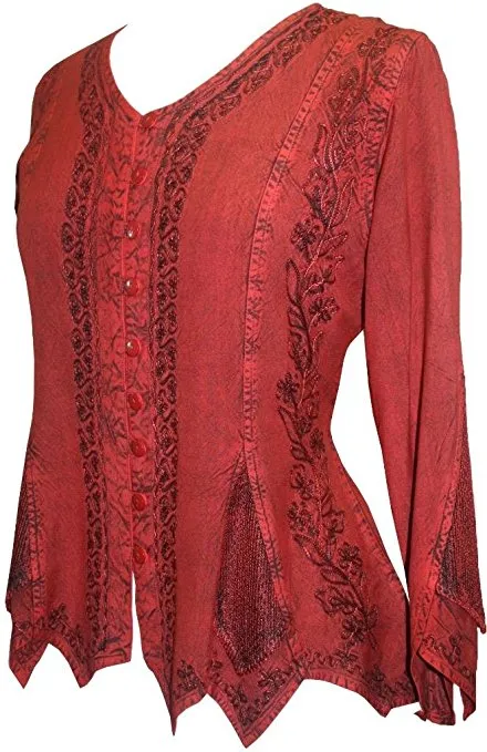 107 B Gypsy Medieval Vintage Asymmetrical Net Renaissance Top Blouse