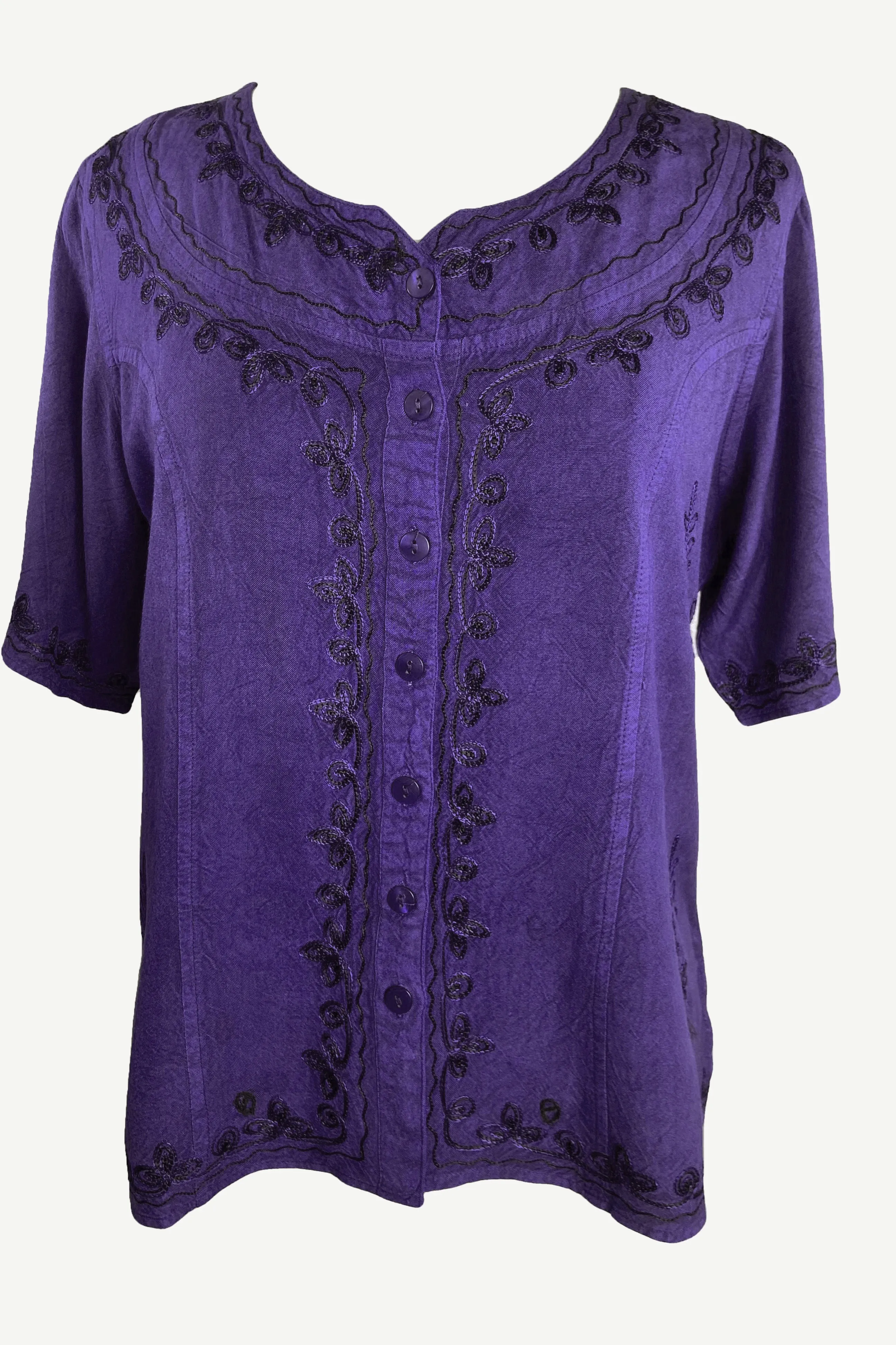 109 B Gypsy Medieval Diamond Neck Embroidered Top Blouse