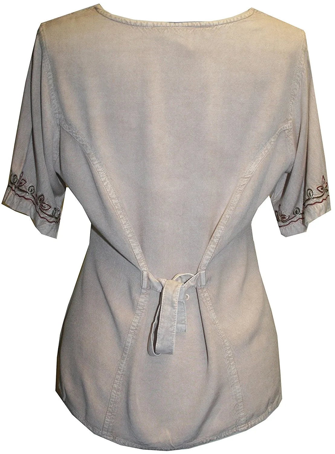 109 B Gypsy Medieval Diamond Neck Embroidered Top Blouse
