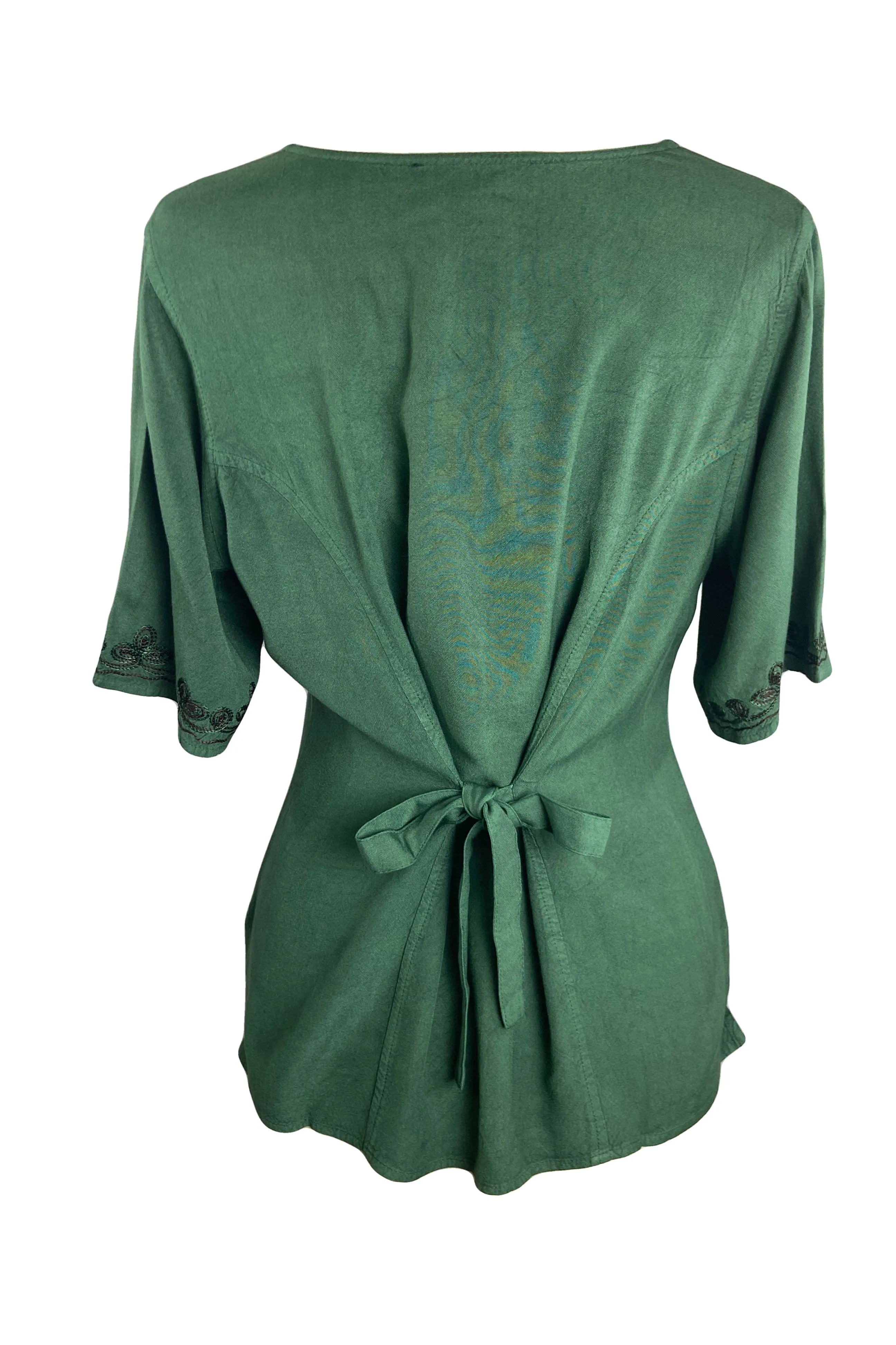 109 B Gypsy Medieval Diamond Neck Embroidered Top Blouse