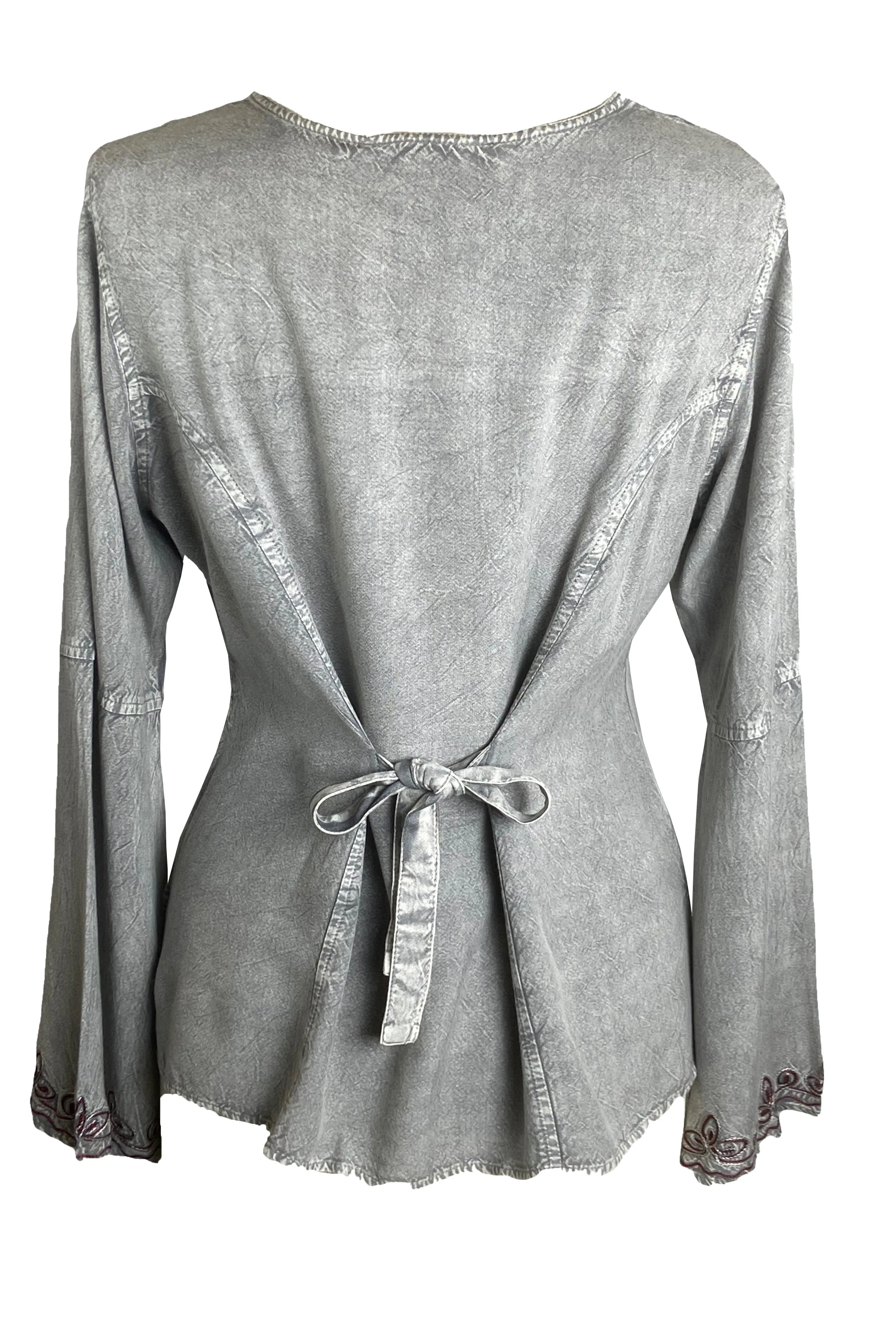 122 B Roman Embroidered Gothic Button Down Top Blouse