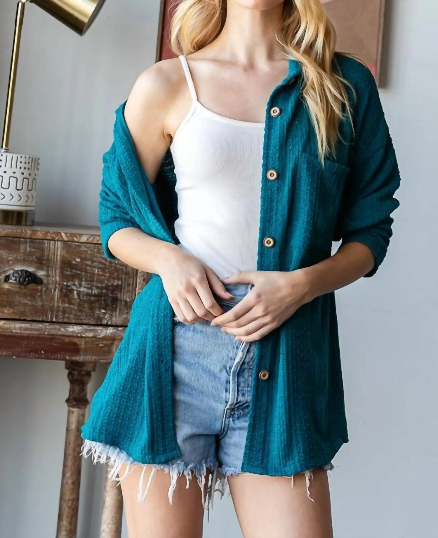 7Th Ray - Textured Button Down Shirt