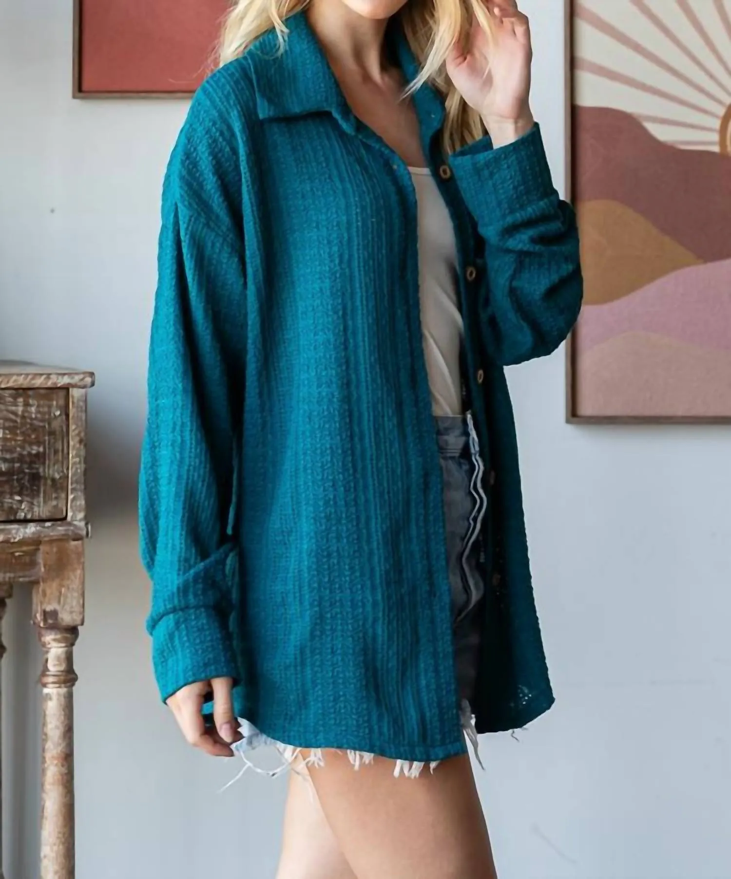 7Th Ray - Textured Button Down Shirt