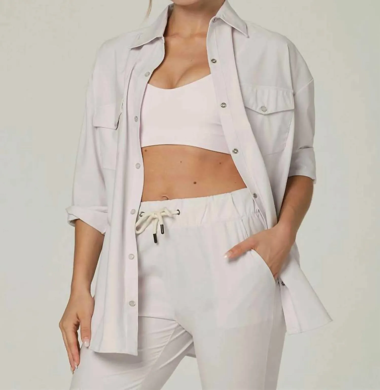 925 Fit - Women's Black Tie Button Down Long Sleeve Shirt