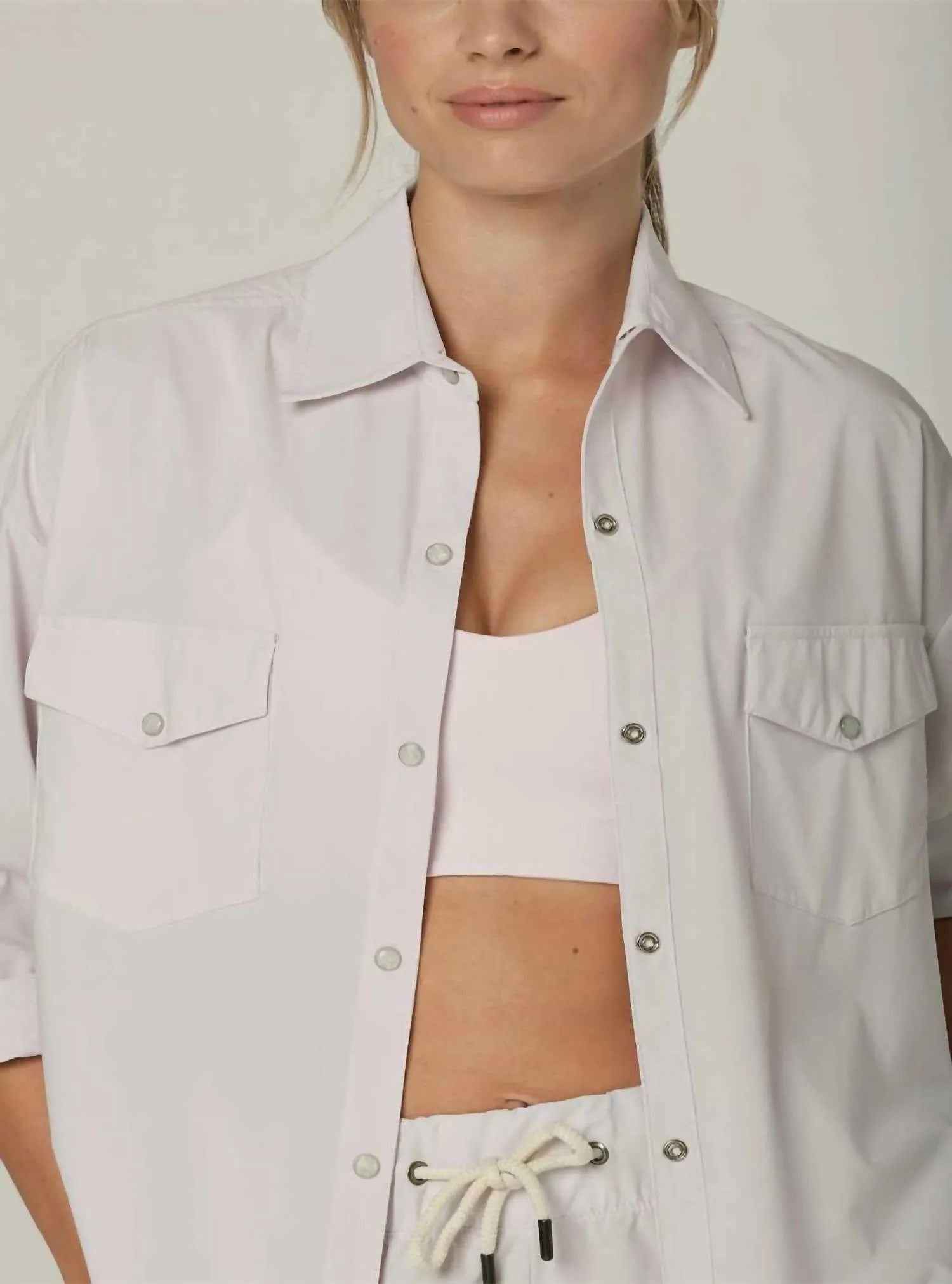 925 Fit - Women's Black Tie Button Down Long Sleeve Shirt