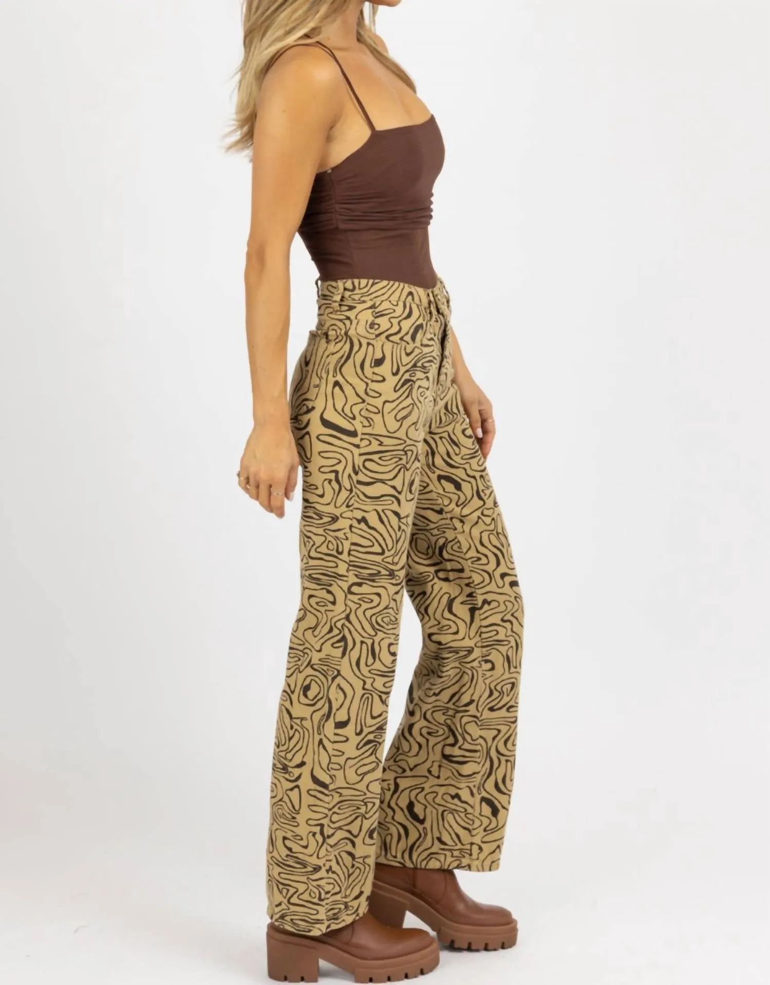 ABSTRACT HIGH RISE FLARE JEAN