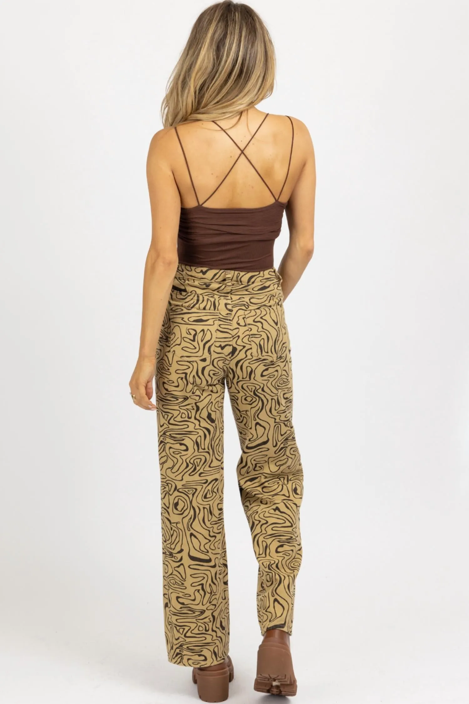 ABSTRACT HIGH RISE FLARE JEAN