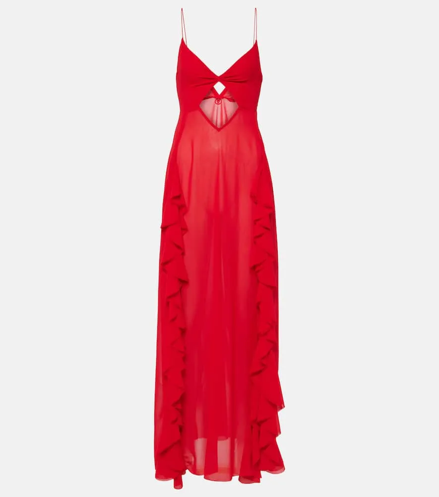 Bananhot Isabel ruffled cutout maxi dress