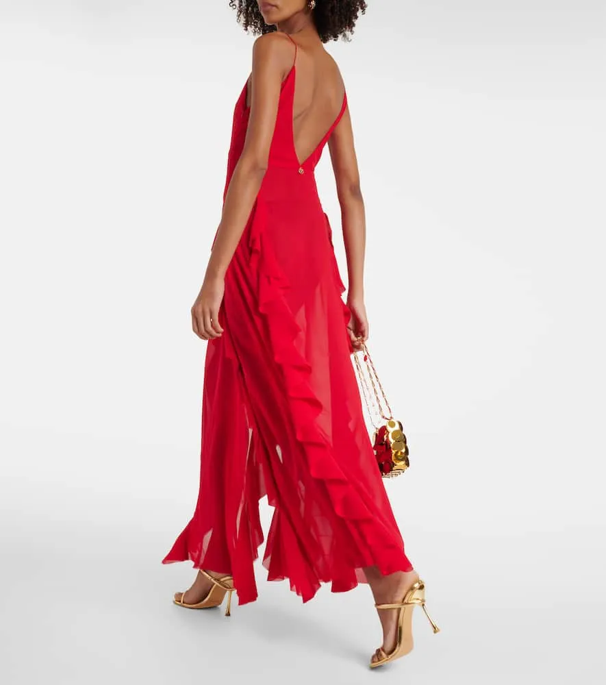 Bananhot Isabel ruffled cutout maxi dress
