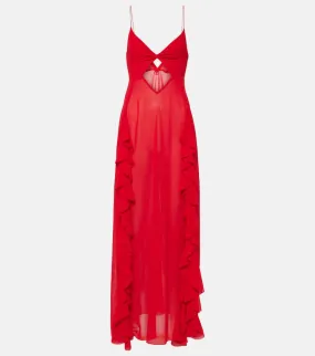 Bananhot Isabel ruffled cutout maxi dress