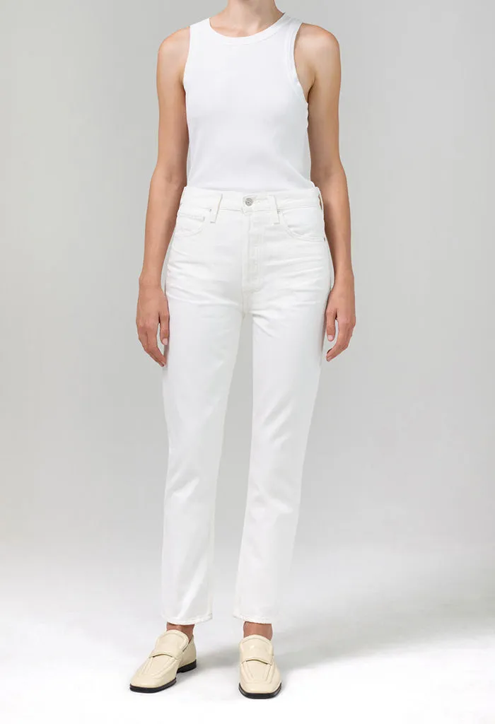 Charlotte High Rise Straight Jean - Porcelain