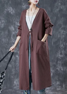 Chinese Button Linen Long Cardigan Spring