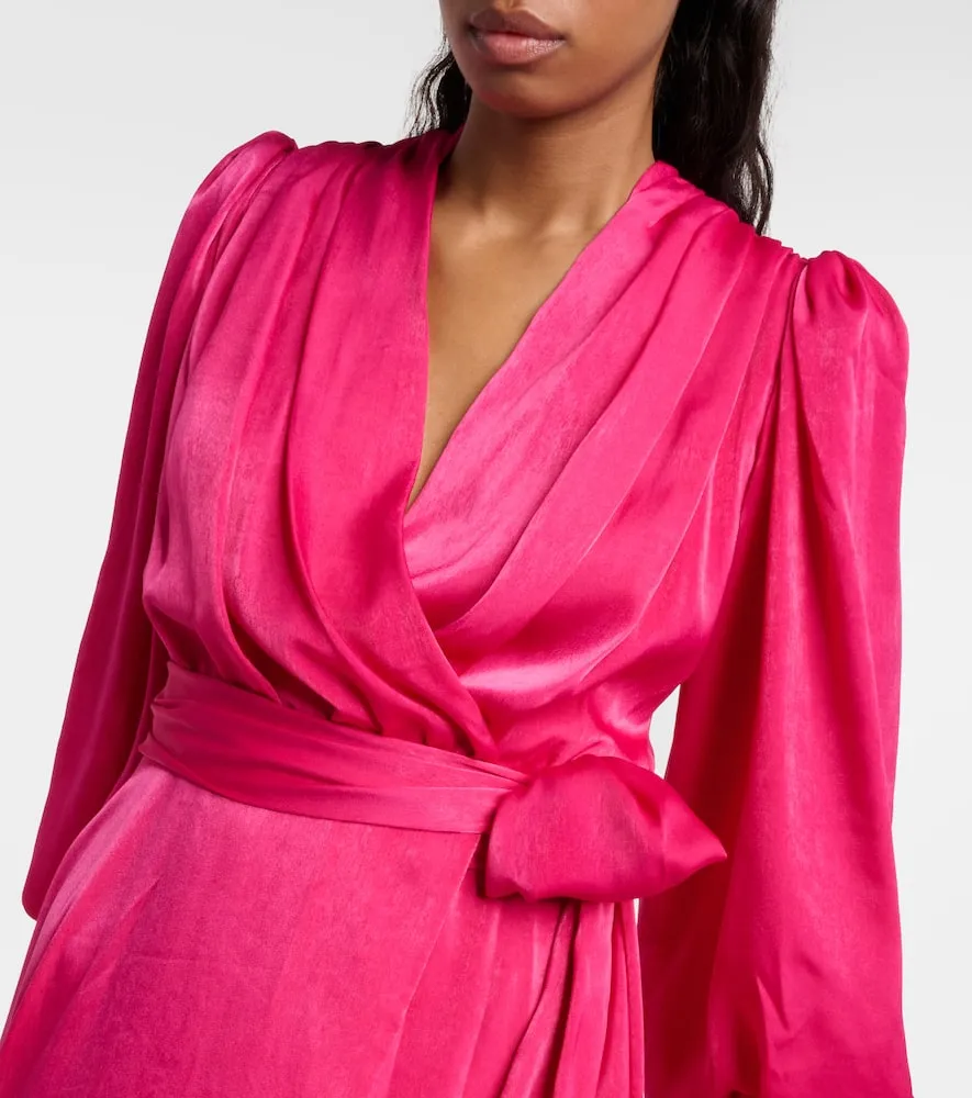 Costarellos Stila satin wrap dress