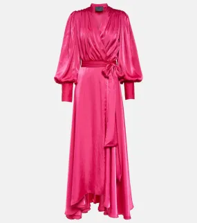 Costarellos Stila satin wrap dress