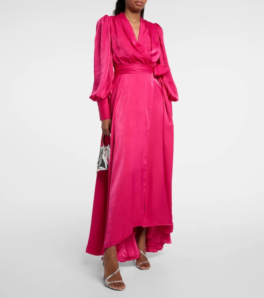 Costarellos Stila satin wrap dress