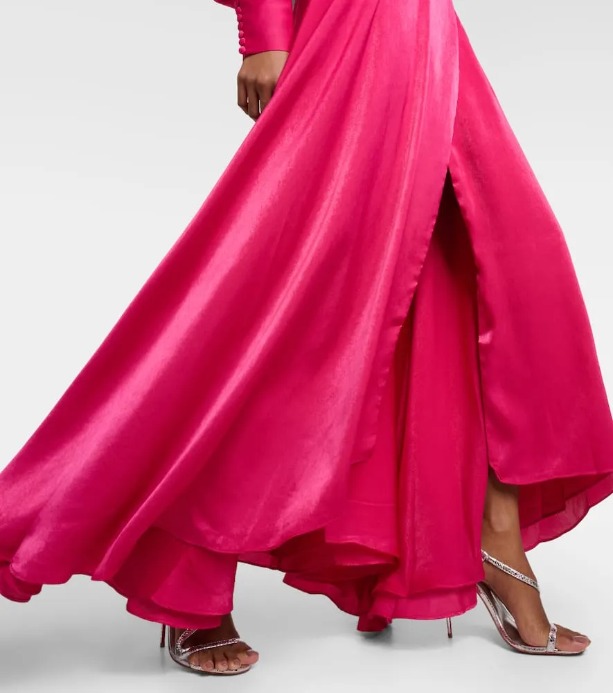 Costarellos Stila satin wrap dress