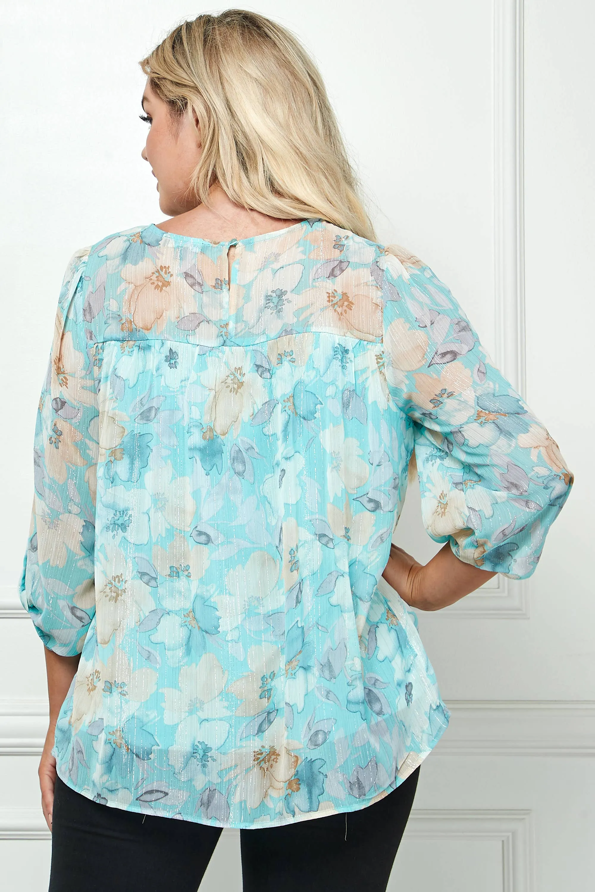 Curvy Floral Elegance Blouse