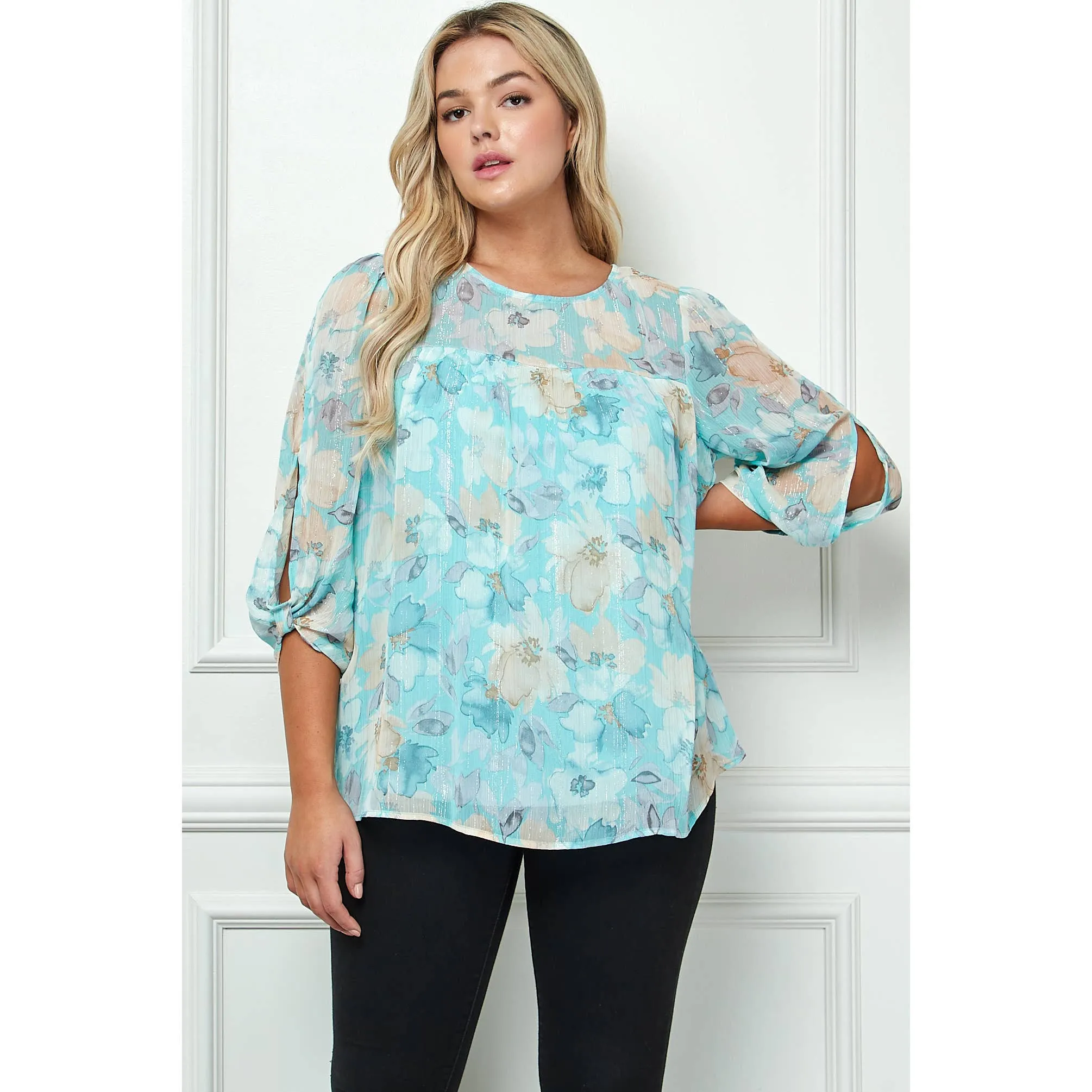 Curvy Floral Elegance Blouse