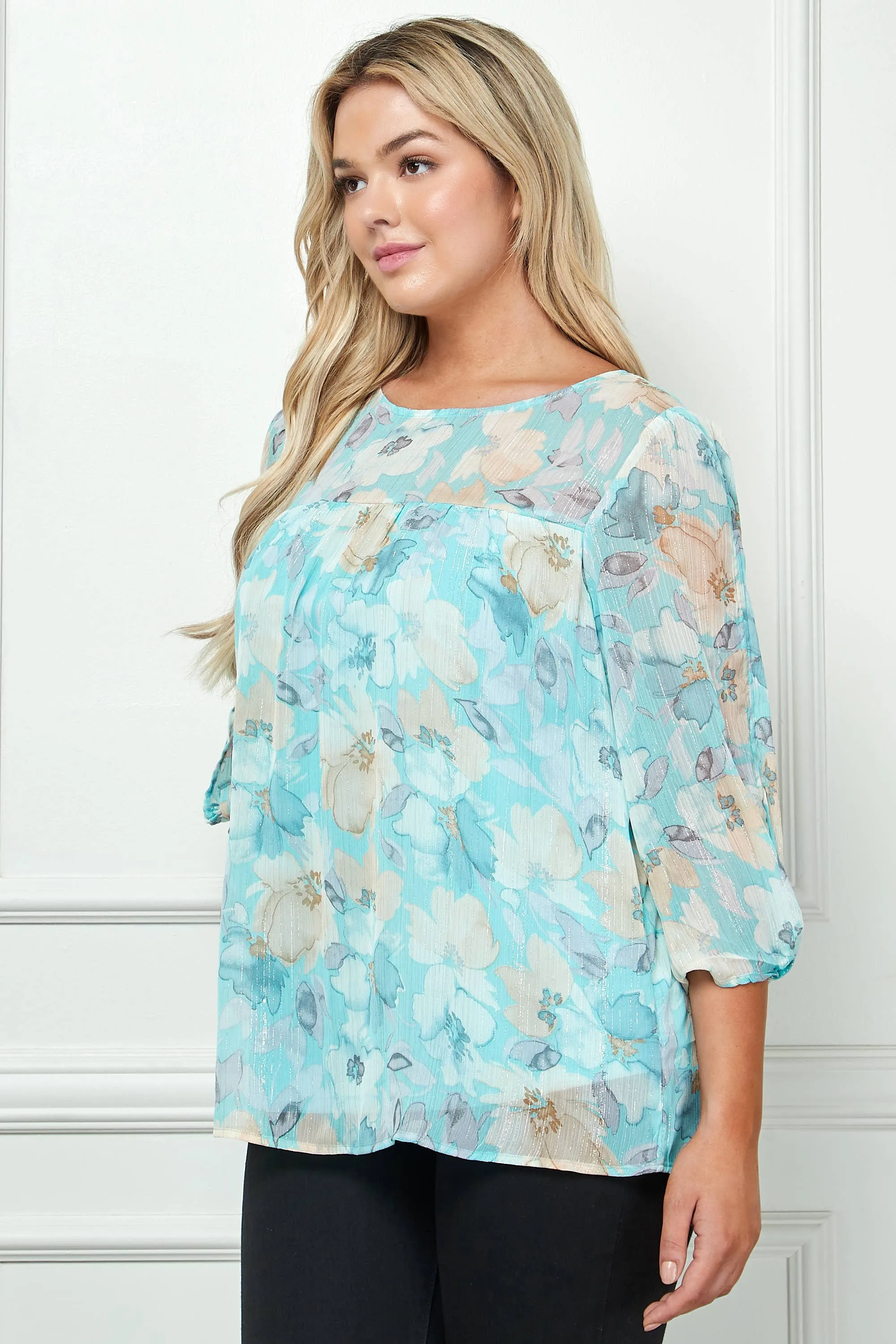 Curvy Floral Elegance Blouse