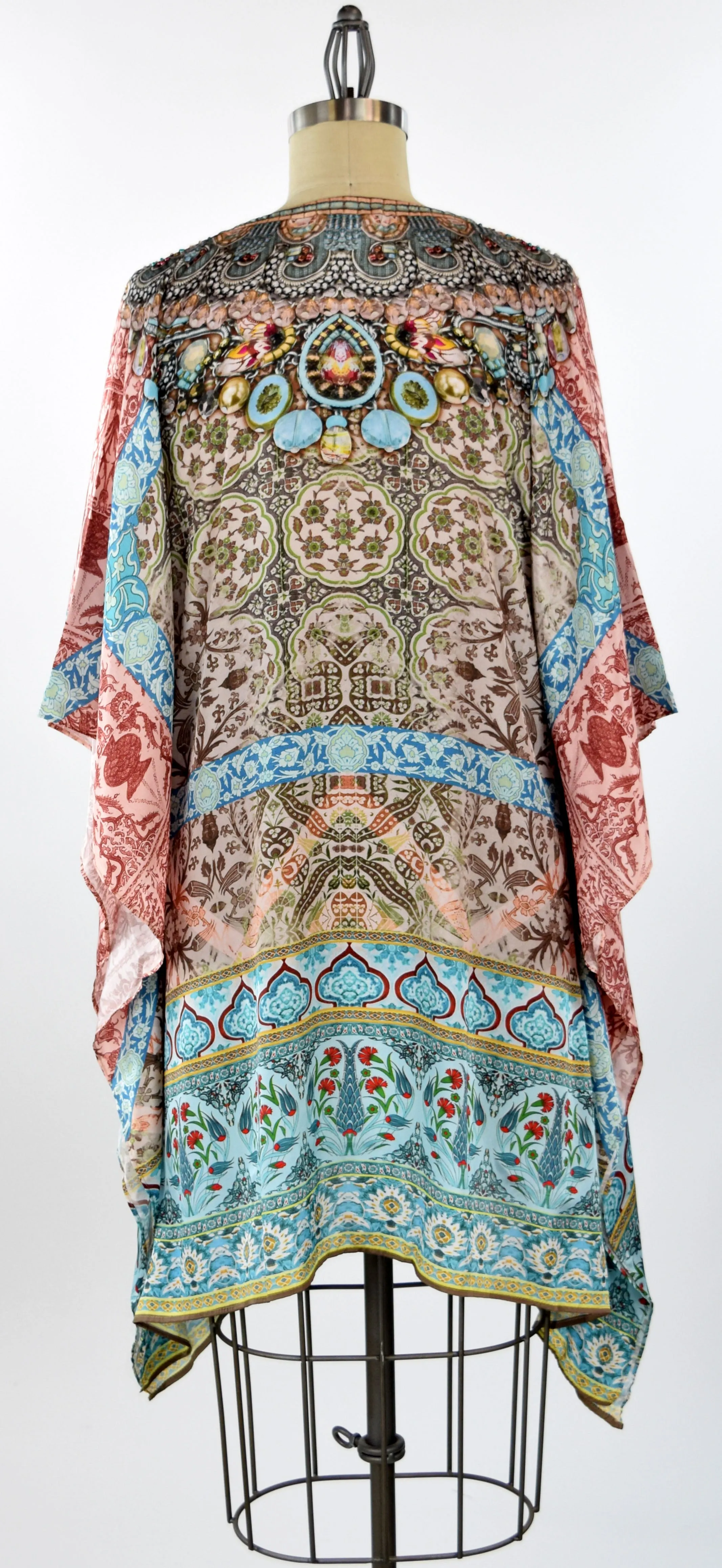 Embellished Kaftan,  Artsy Caftan, Gorgeous and Sensational Beaded Kaftan,  Poly Silk Caftan,Plus Size Caftan Fits 1XL/2XL /3XL