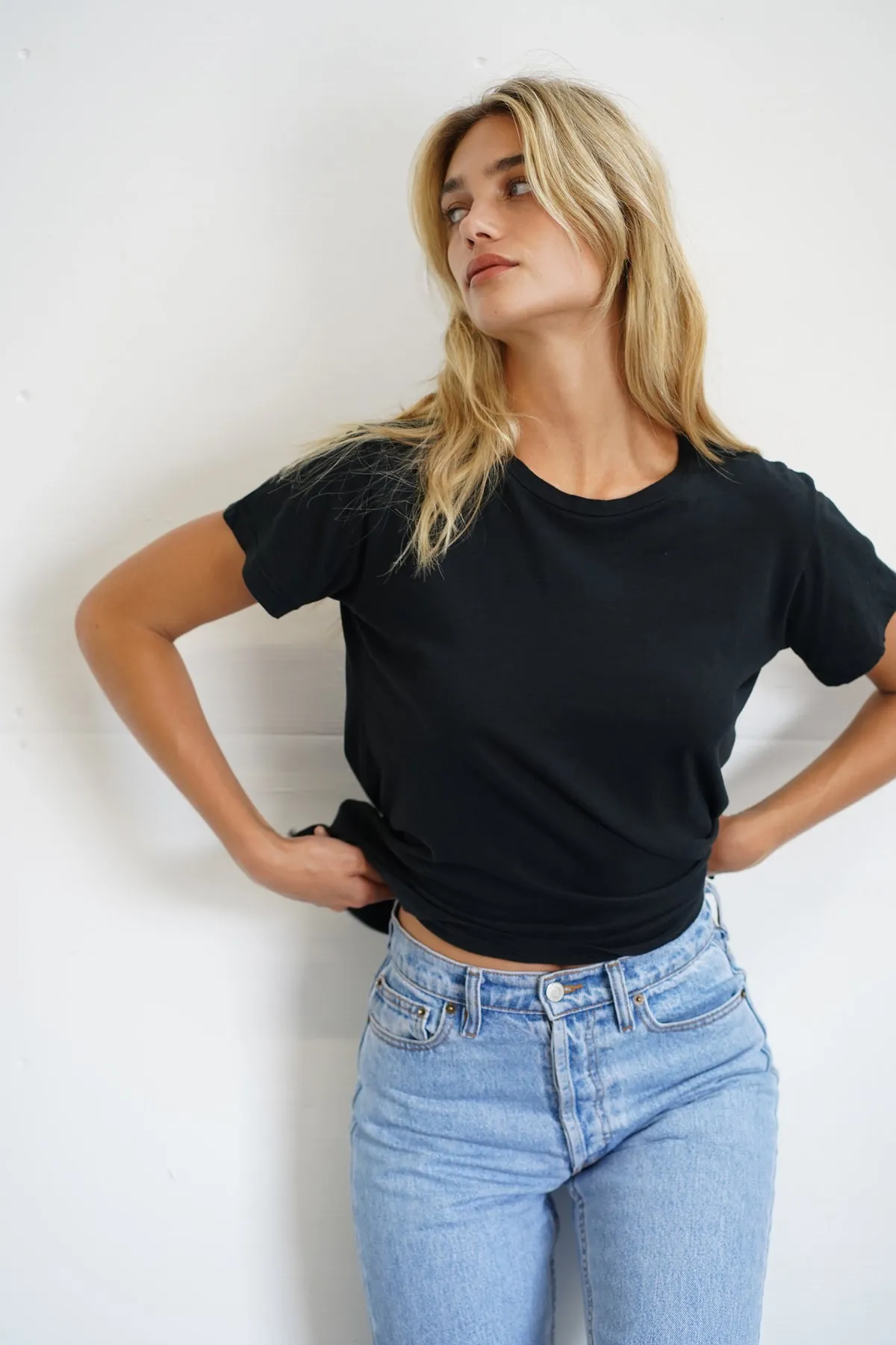 Essential Cotton Mason Crew - Black